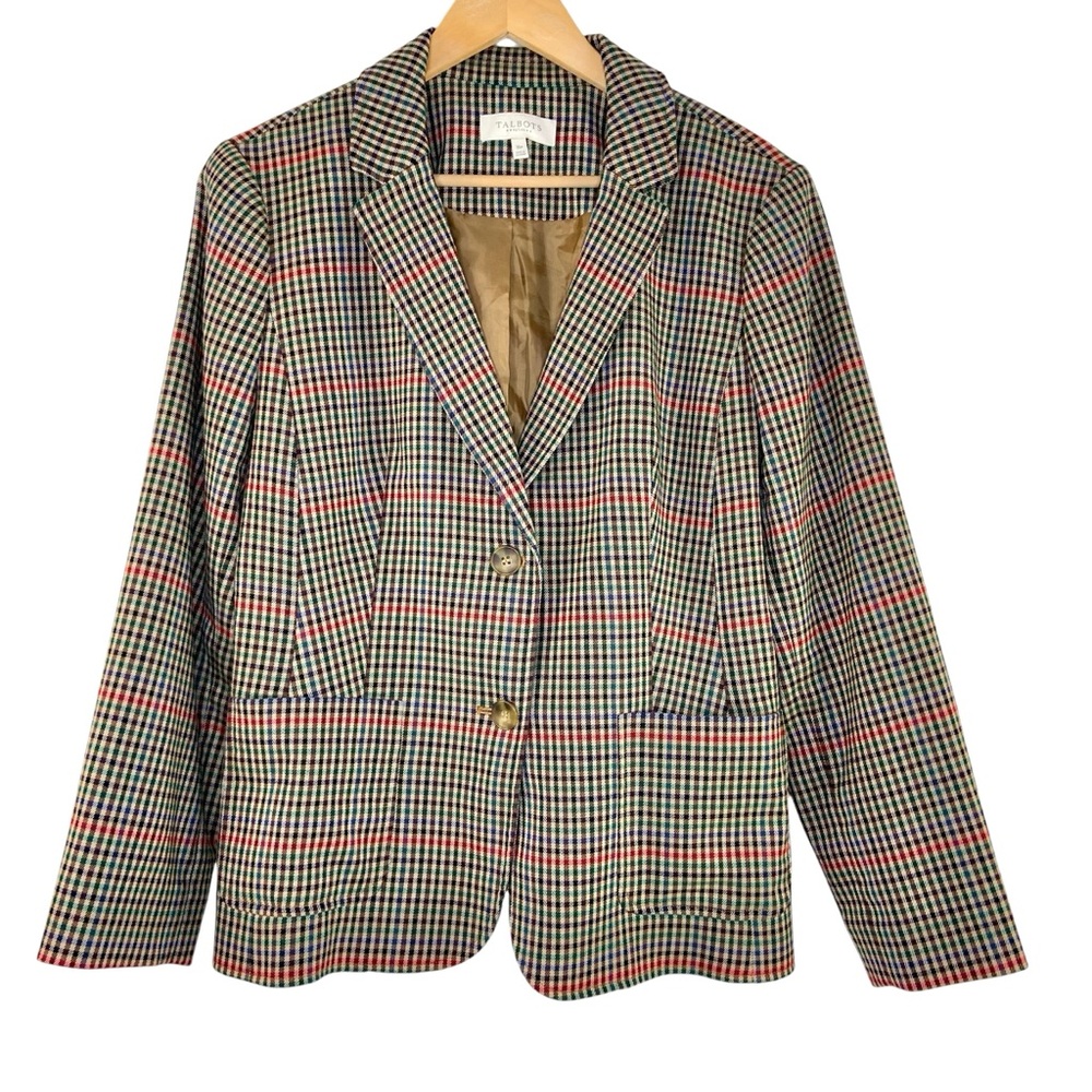 Talbots Brown Plaid Academia Blazer - Picture 2 of 6